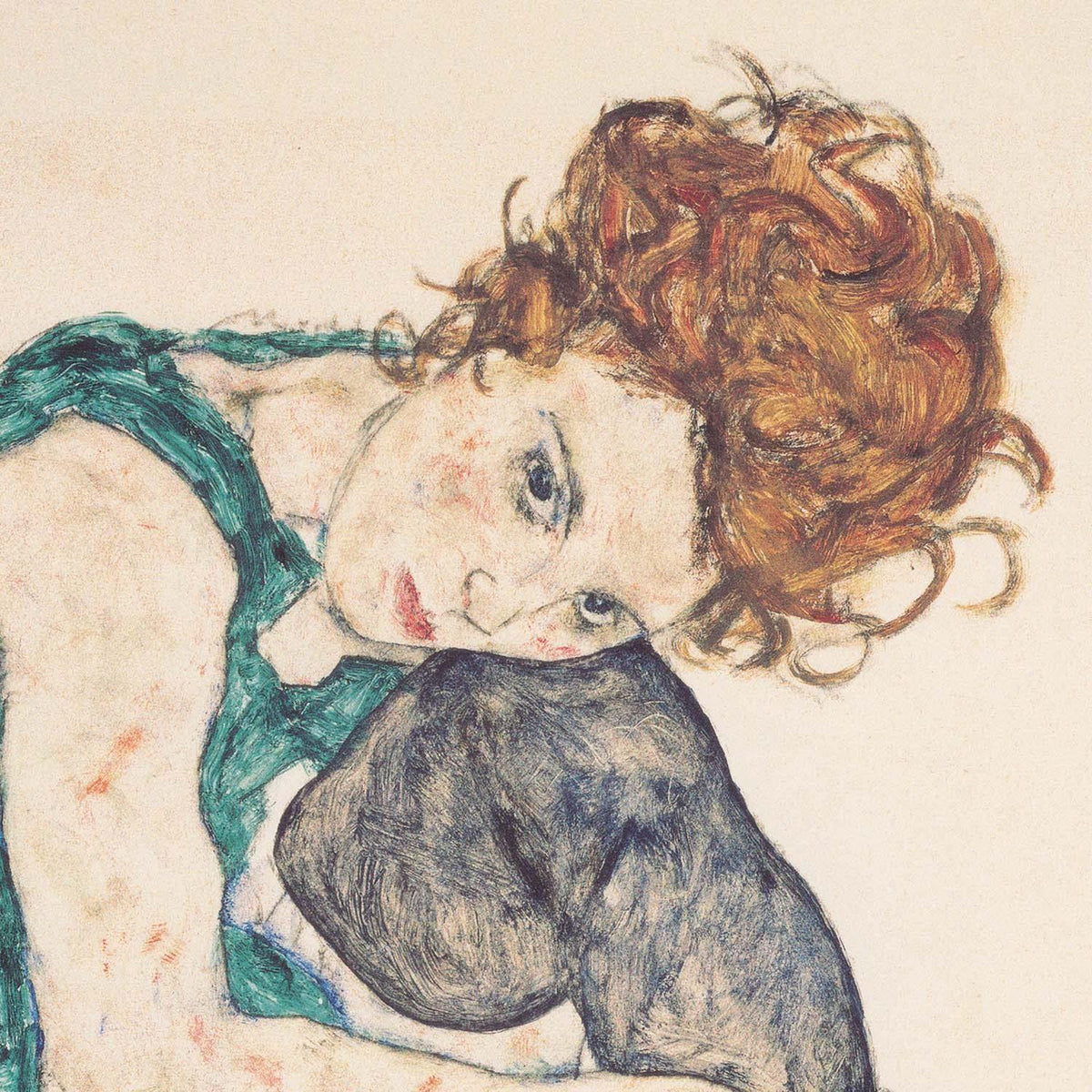 エゴン・シーレ（Egon Schiele）『膝を曲げて座る女性』（1917年