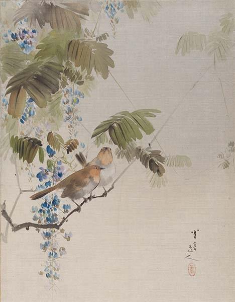小説の口絵木版画、渡辺省亭画、明治37年作品 小説の口絵木版画、渡辺省亭画、明治37年作品